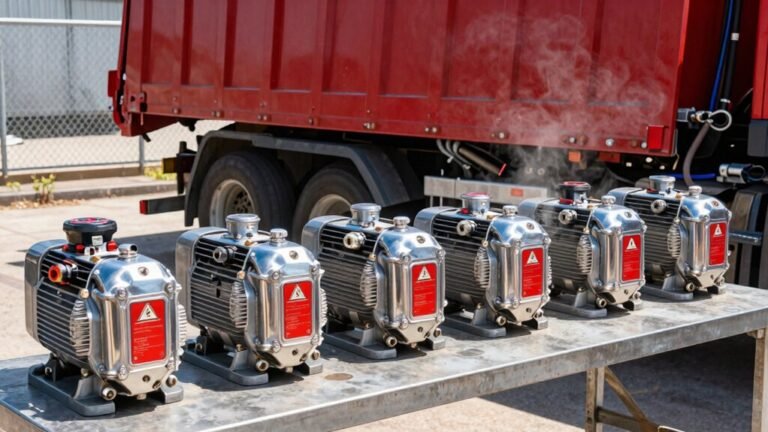 hydraulic pumps power dump trailer loads