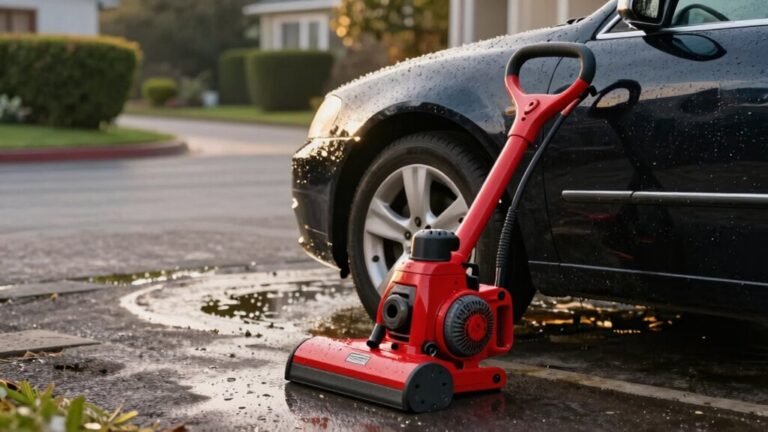 leaf blower dries car