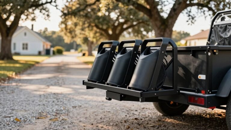 secure trailer leaf blower racks